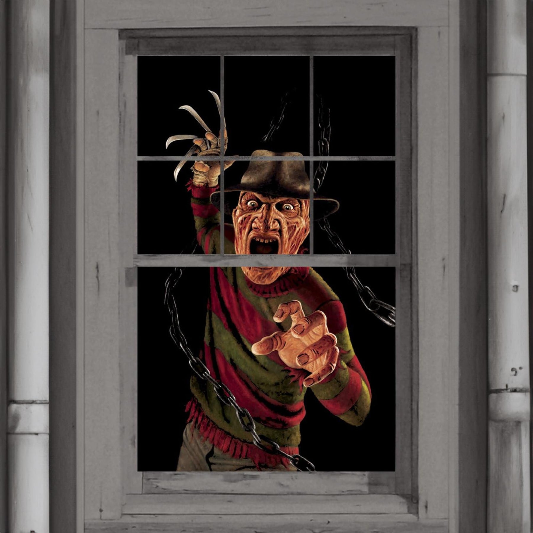 Nigtmare On Elm St Freddy Krueger Full Size Halloween Window Sticker