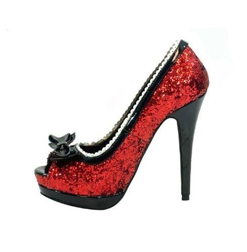 Eternity 21 - Open Toe 5" Red Glitter Platform Pump Adult