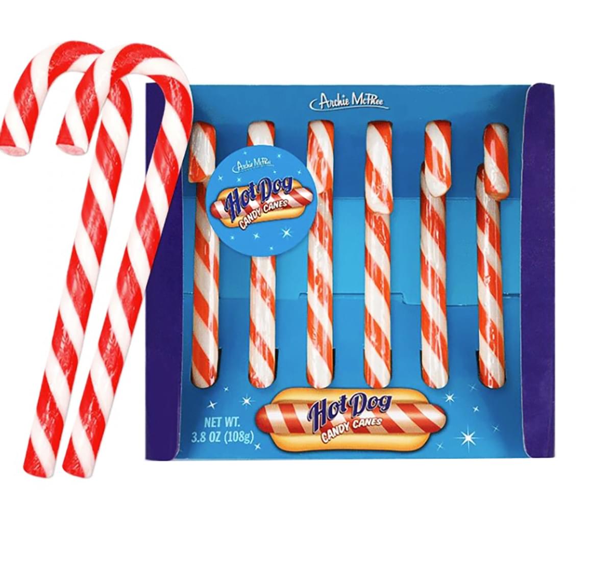 Hot Dog Flavored Candy Canes | 6 Piece Gift Set