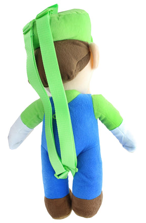 Super Mario Luigi 17 Inch Plush Backpack