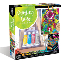 Painting Bliss Deluxe Art Kit With Wooden Tabletop Easel