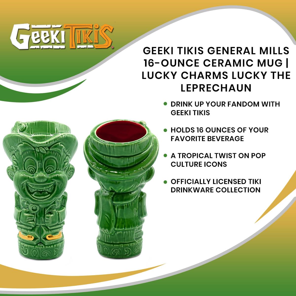 Geeki Tikis General Mills 16-Ounce Ceramic Mug | Lucky Charms Lucky the Leprechaun