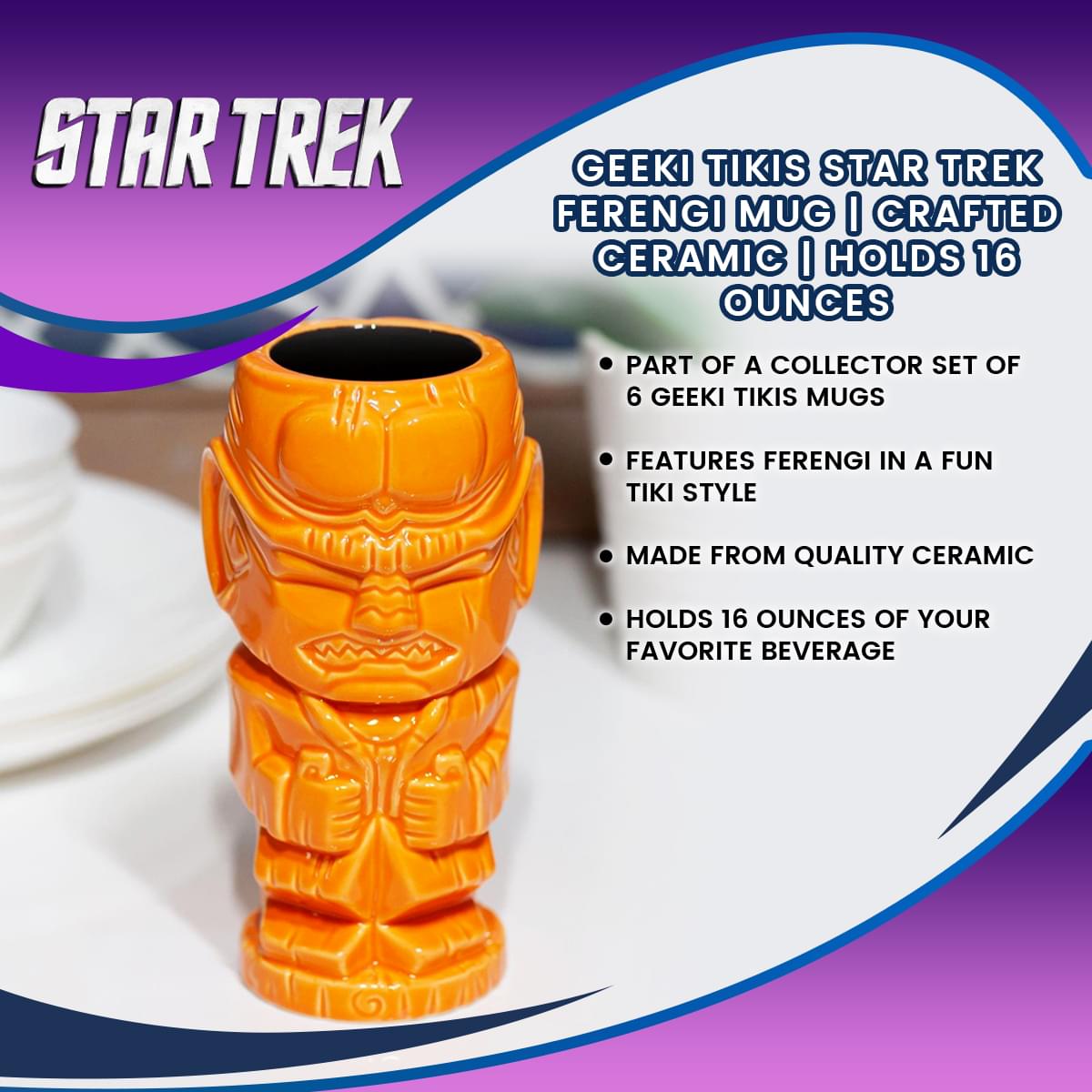 Geeki Tikis Star Trek: The Next Generation Ferengi Ceramic Mug | Holds 14 Ounces