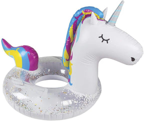 White Glitter Unicorn 4 Foot Inflatable Pool Float