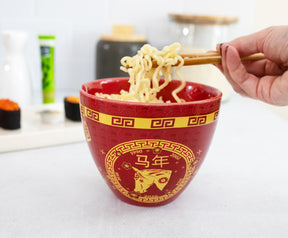 Year Of The Horse Chinese Zodiac 16-Ounce Ramen Bowl and Chopstick Set