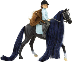 Breyer Freedom Series 1:12 Scale Model Horse Set | Jet & English Rider Charlotte