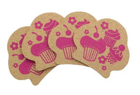 Retro Cork Coaster Set - Cupcake Cluster - Set of 4