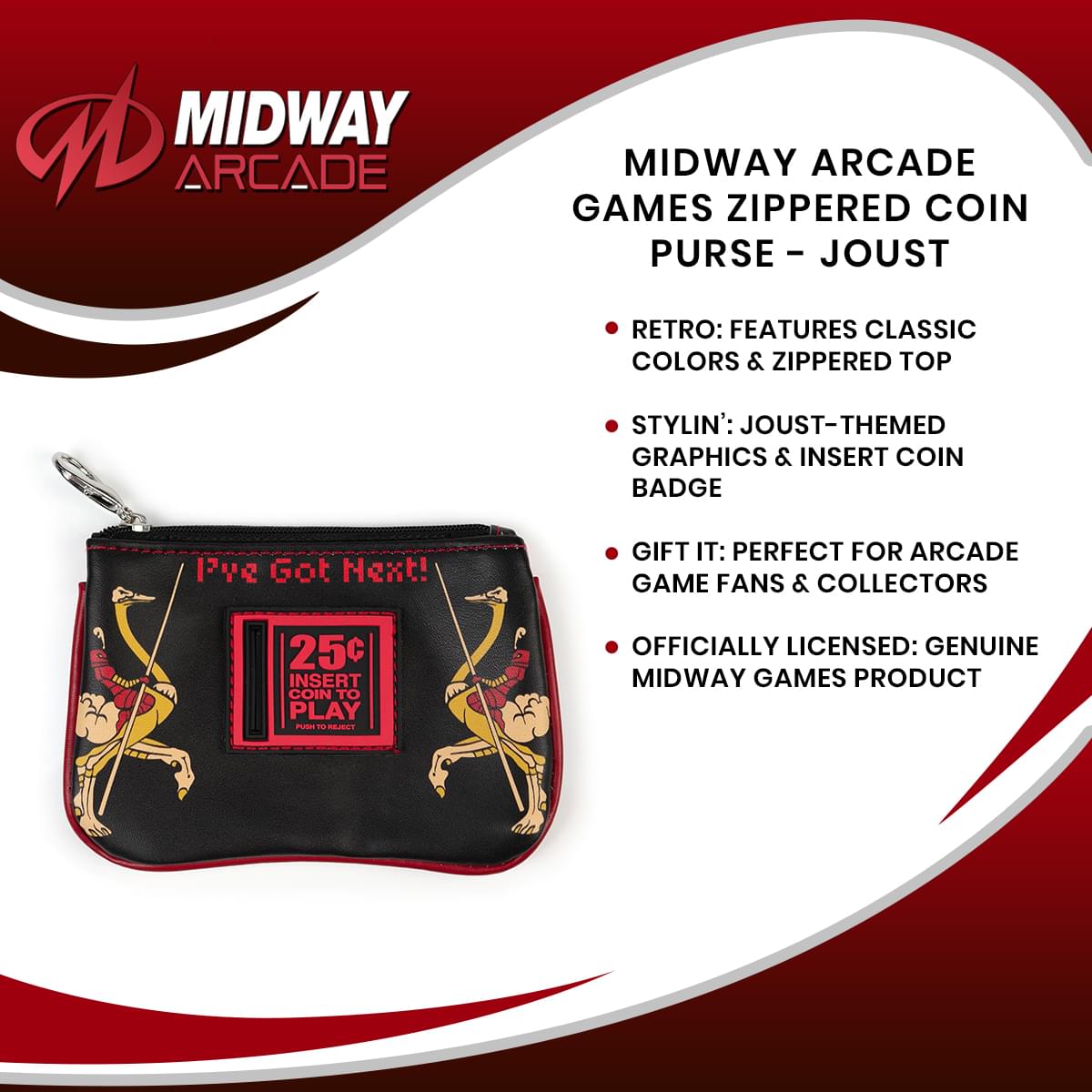 Midway Arcade Games Zippered Coin Purse - Joust