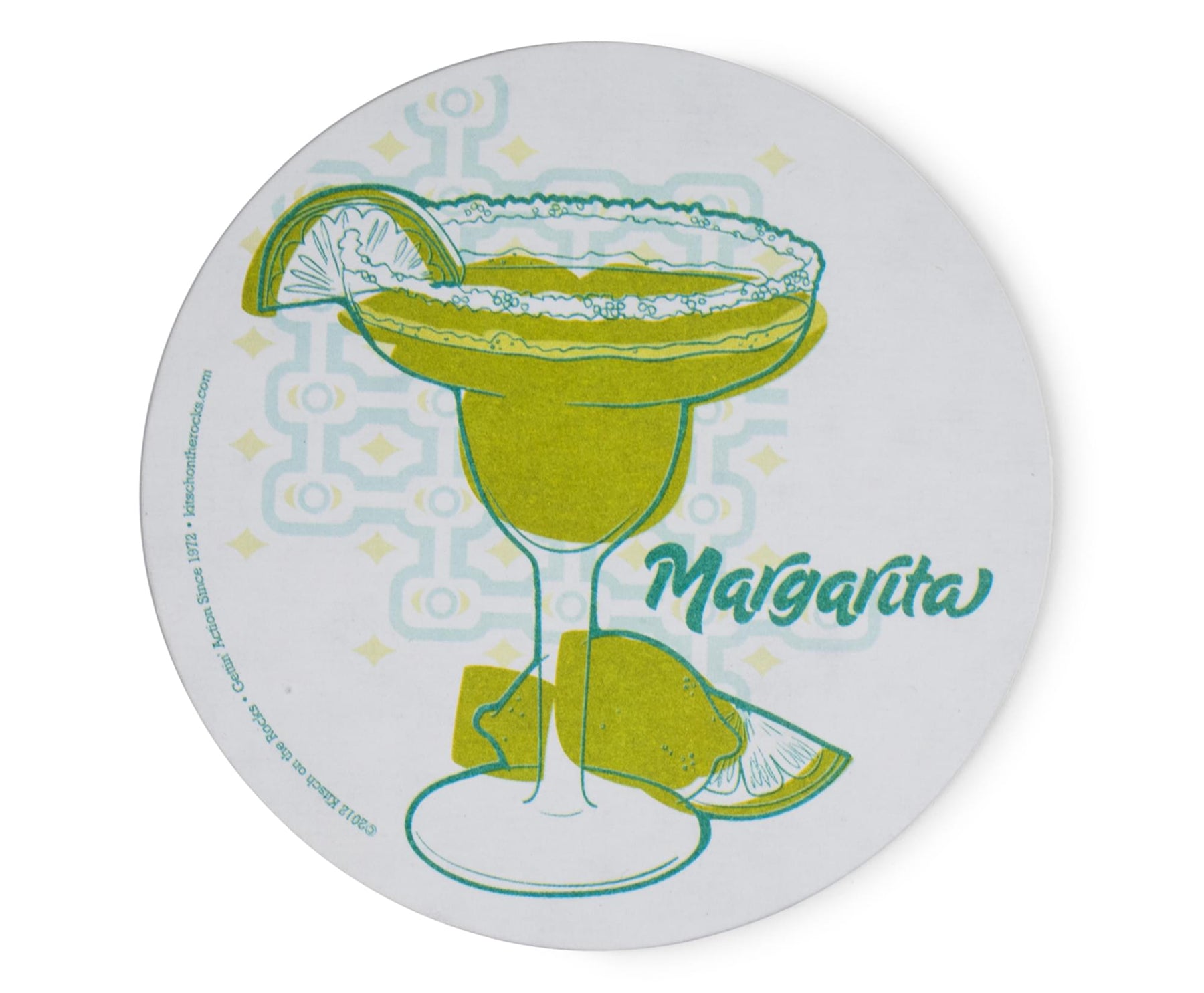 Single Retro Cork Drink Coaster - Margarita