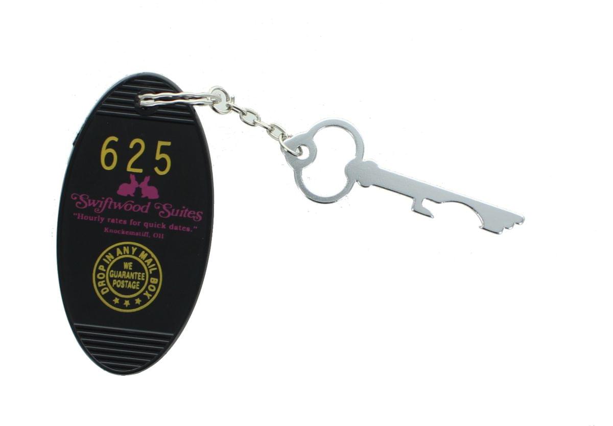 Retro Motel KeyFob - Swiftwood Suites Black