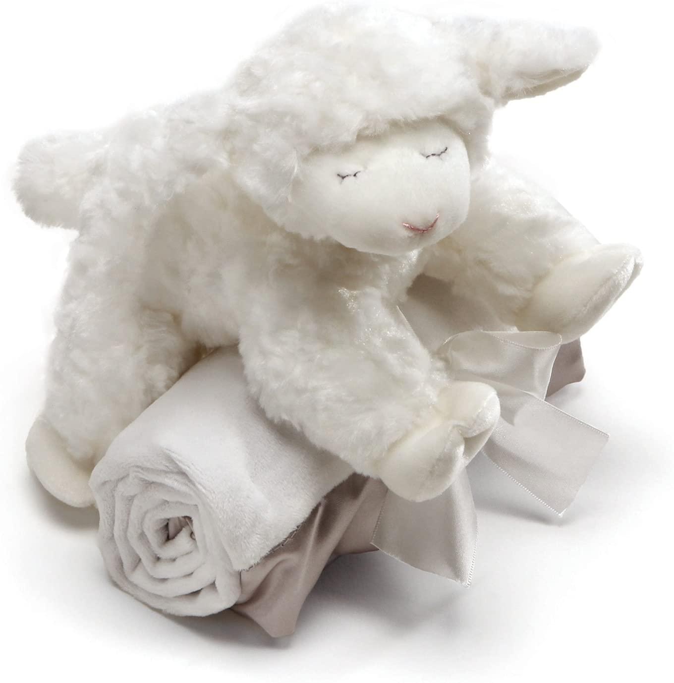 Winky Lamb 7 Inch Plush Animal and Blanket