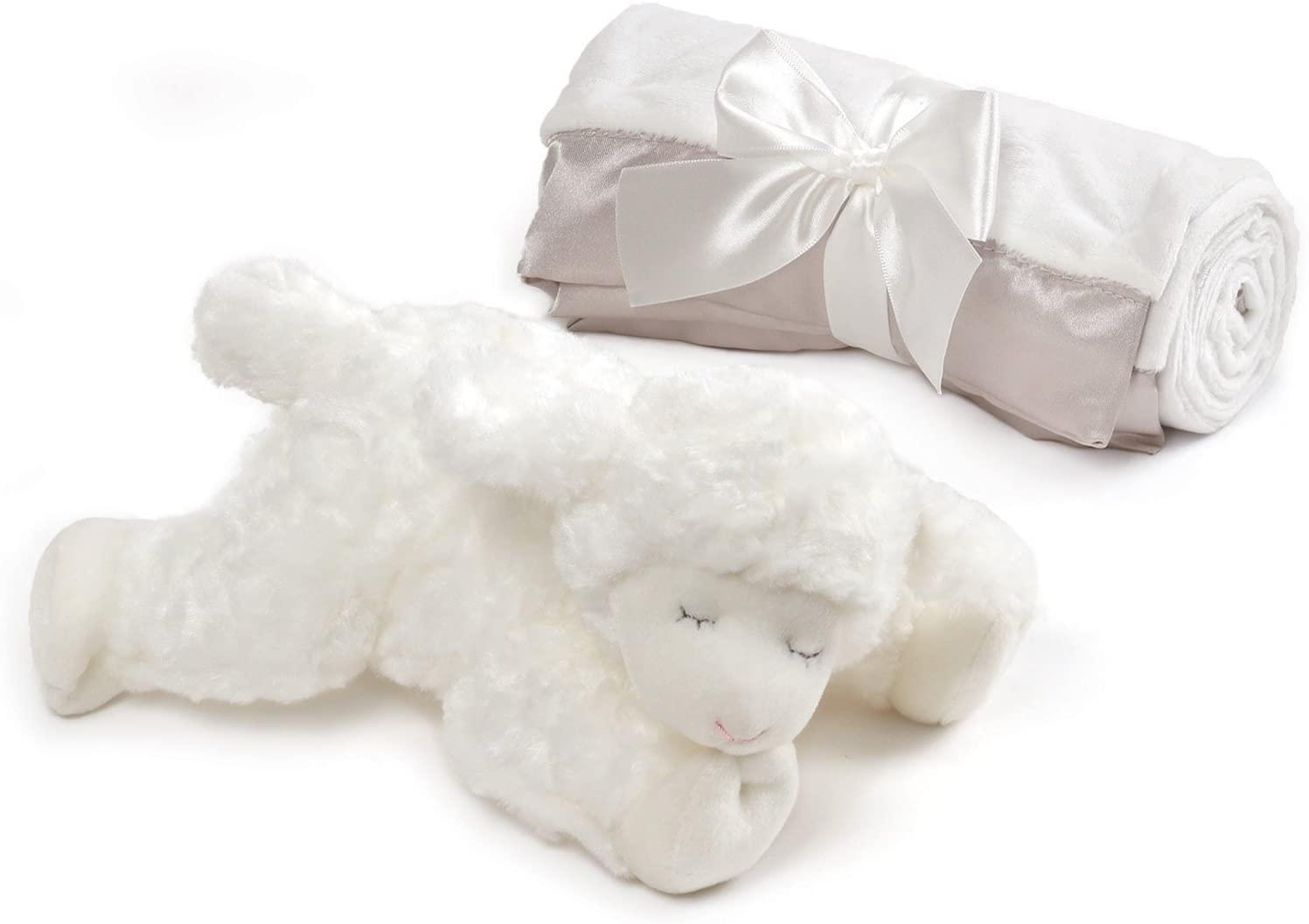 Winky Lamb 7 Inch Plush Animal and Blanket