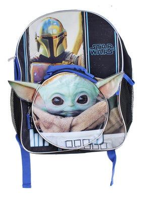 Star Wars The Mandalorian The Child 16 Inch Backpack w/ Lunch Kit