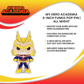 My Hero Academia 3-Inch Funko POP Pin | All Might