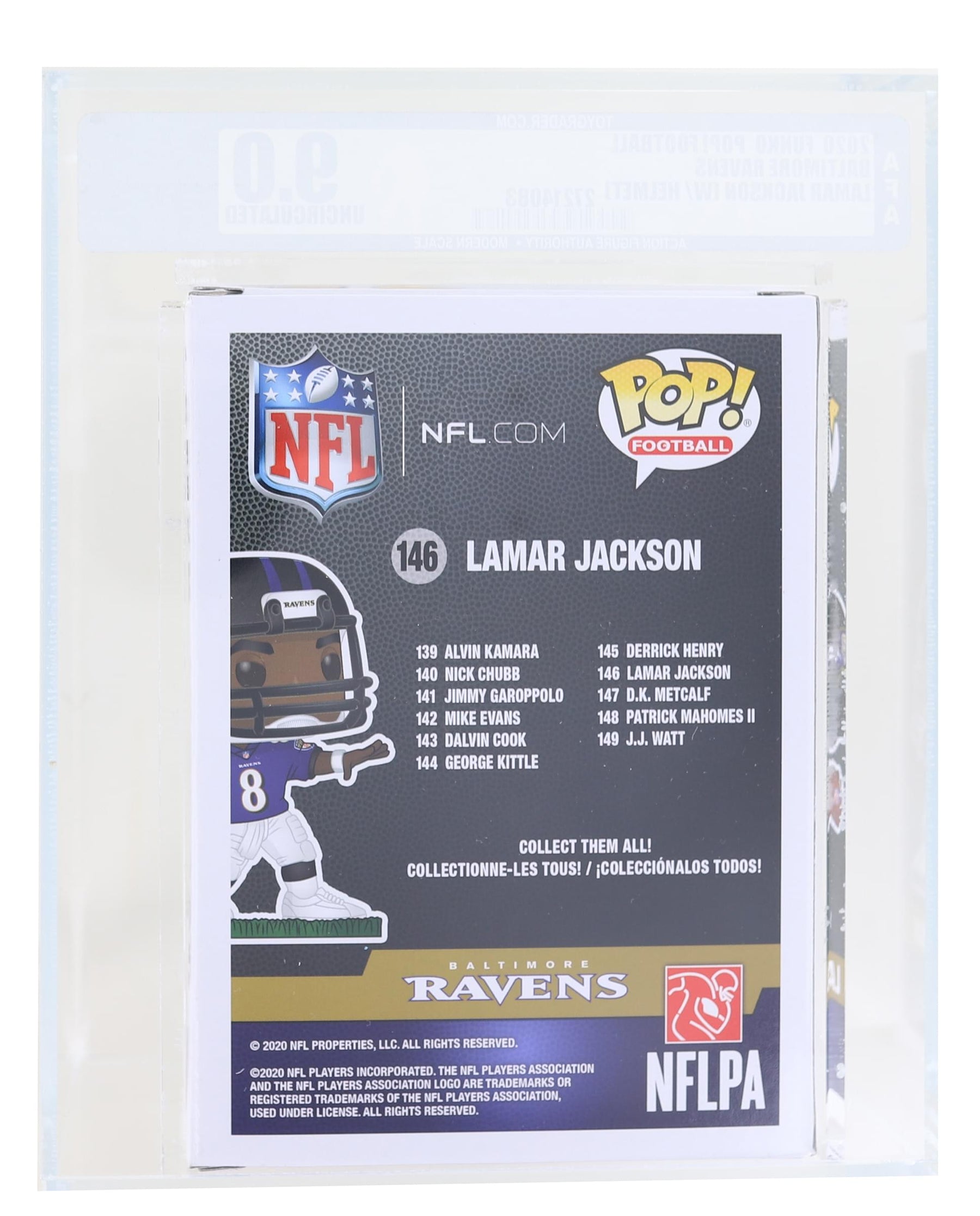 Funko Baltimore Ravens NFL Funko POP Vinyl Figure | Lamar Jackson Passing  Graded AFA 9.0