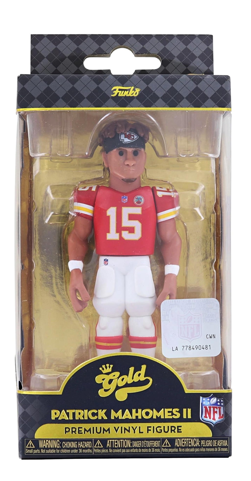 Patrick Mahomes- NFL Funko Gold, Kansas City Chiefs Vinyl Figure