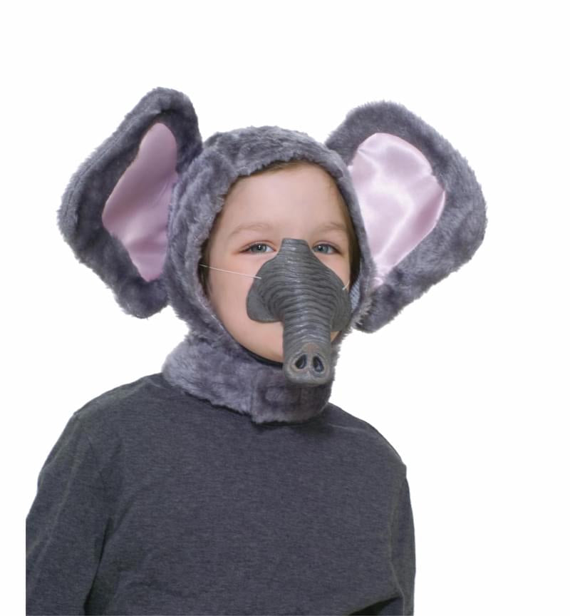 Elephant Hood & Nose Animal Costume Set Child Standard