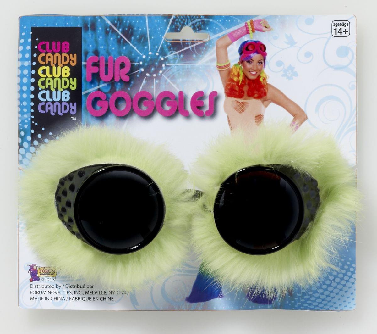 Club Candy Fur Goggles Costume Eyewear Adult: Green