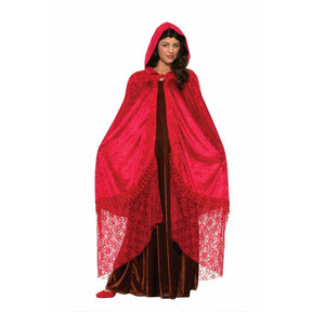 Medieval Fantasy Ruby Red Adult Costume Cape