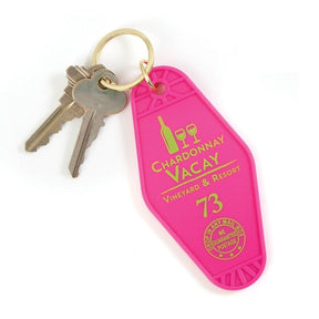 Chardonay Vacay Motel Keychain