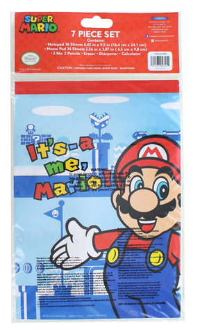 Nintendo Super Mario 7 Piece Stationery Set w/ Calculator