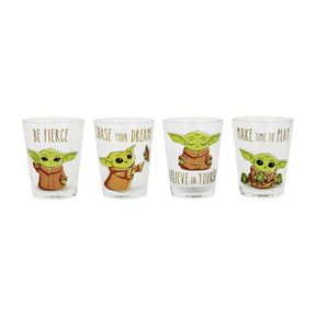 Star Wars The Mandalorian Grogu Wisdom 4-Pack Mini Glass Set