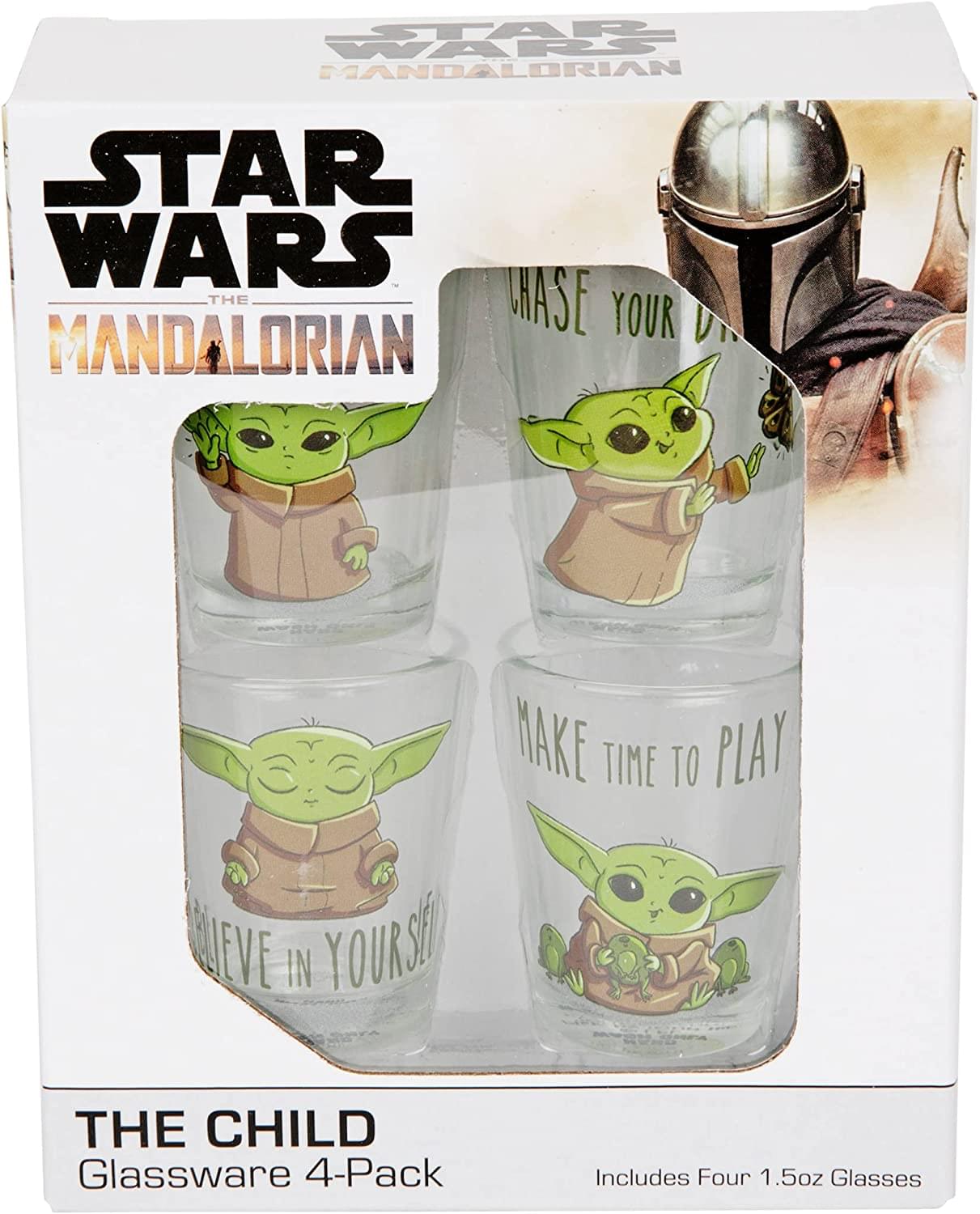 Star Wars The Mandalorian Grogu Wisdom 4-Pack Mini Glass Set