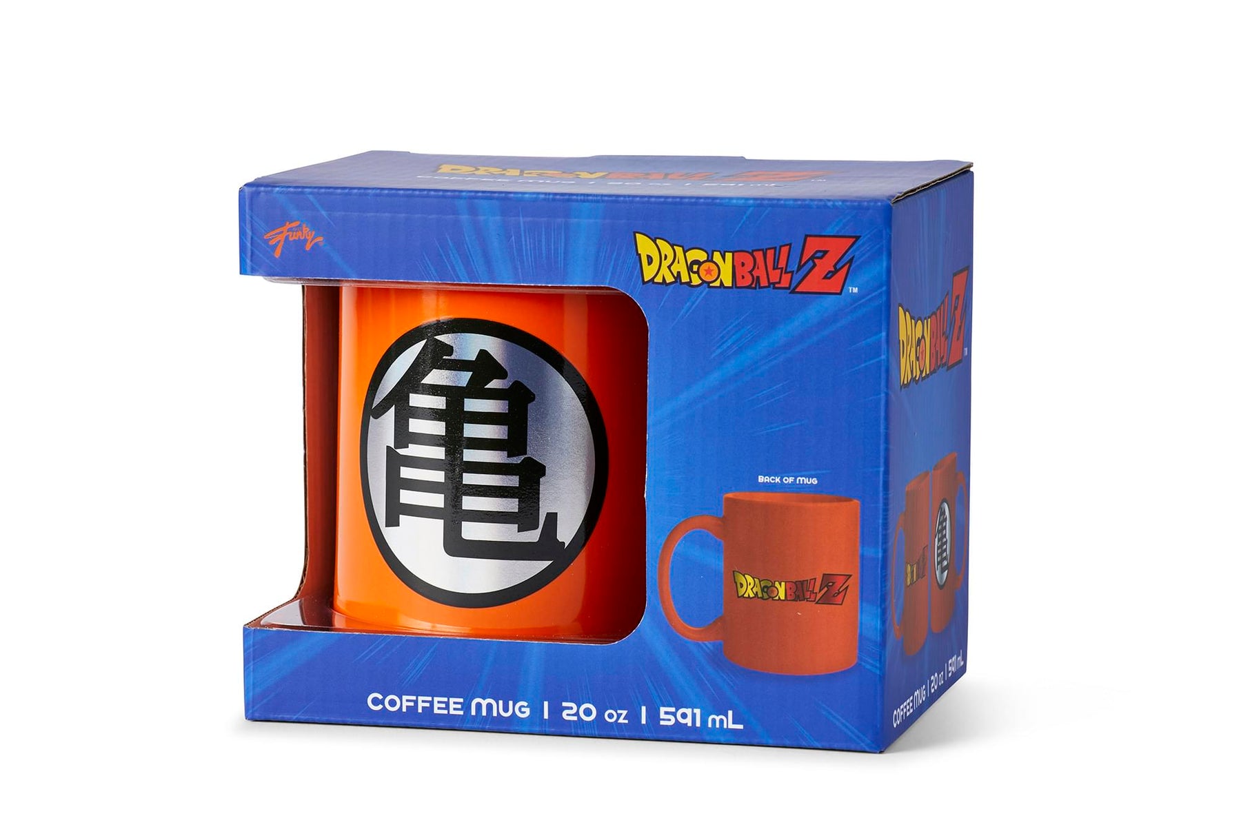 Dragon Ball Z Kame Kanji & Logo Orange Ceramic Mug | Large Cup Holds 20 Ounces