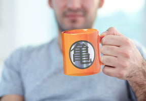 Dragon Ball Z Kame Kanji & Logo Orange Ceramic Mug | Large Cup Holds 20 Ounces