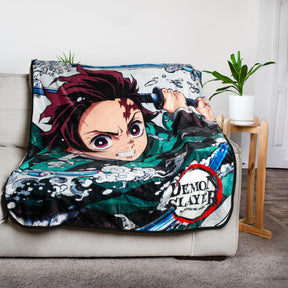 Demon Slayer Tanjiro Kamado Fleece Throw Blanket | 45 x 60 Inches