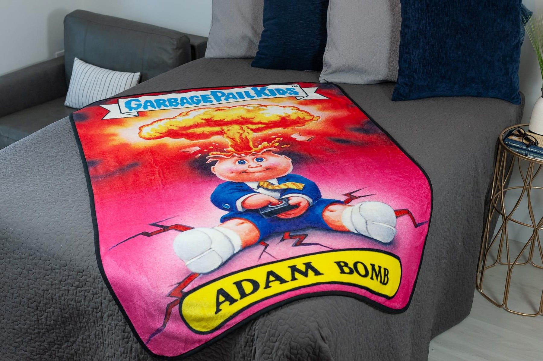 Garbage Pail Kids Adam Bomb Large Fleece Throw Blanket | 60 x 45 Inches