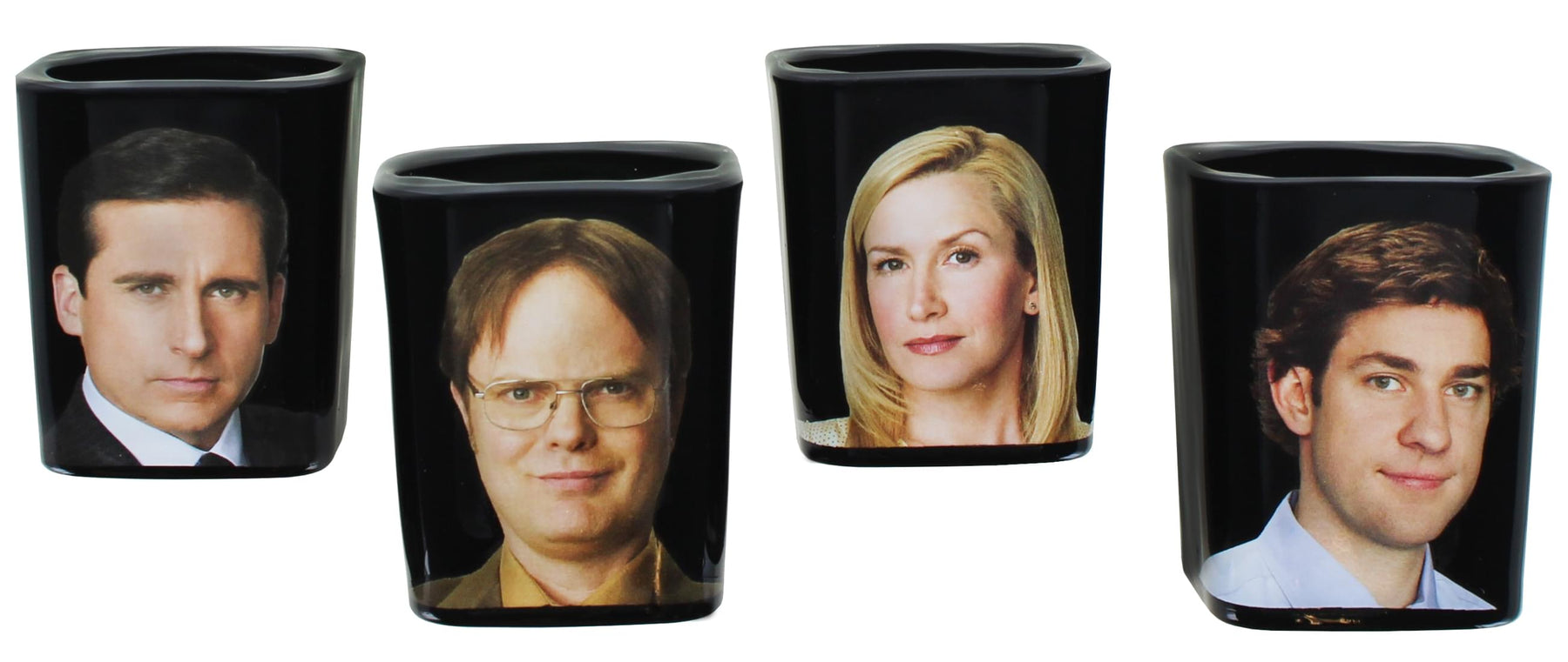 The Office Character Shot Glass Drinking Game | 2 Ounce Glasses | Set of 4