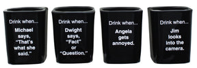 The Office Character Shot Glass Drinking Game | 2 Ounce Glasses | Set of 4