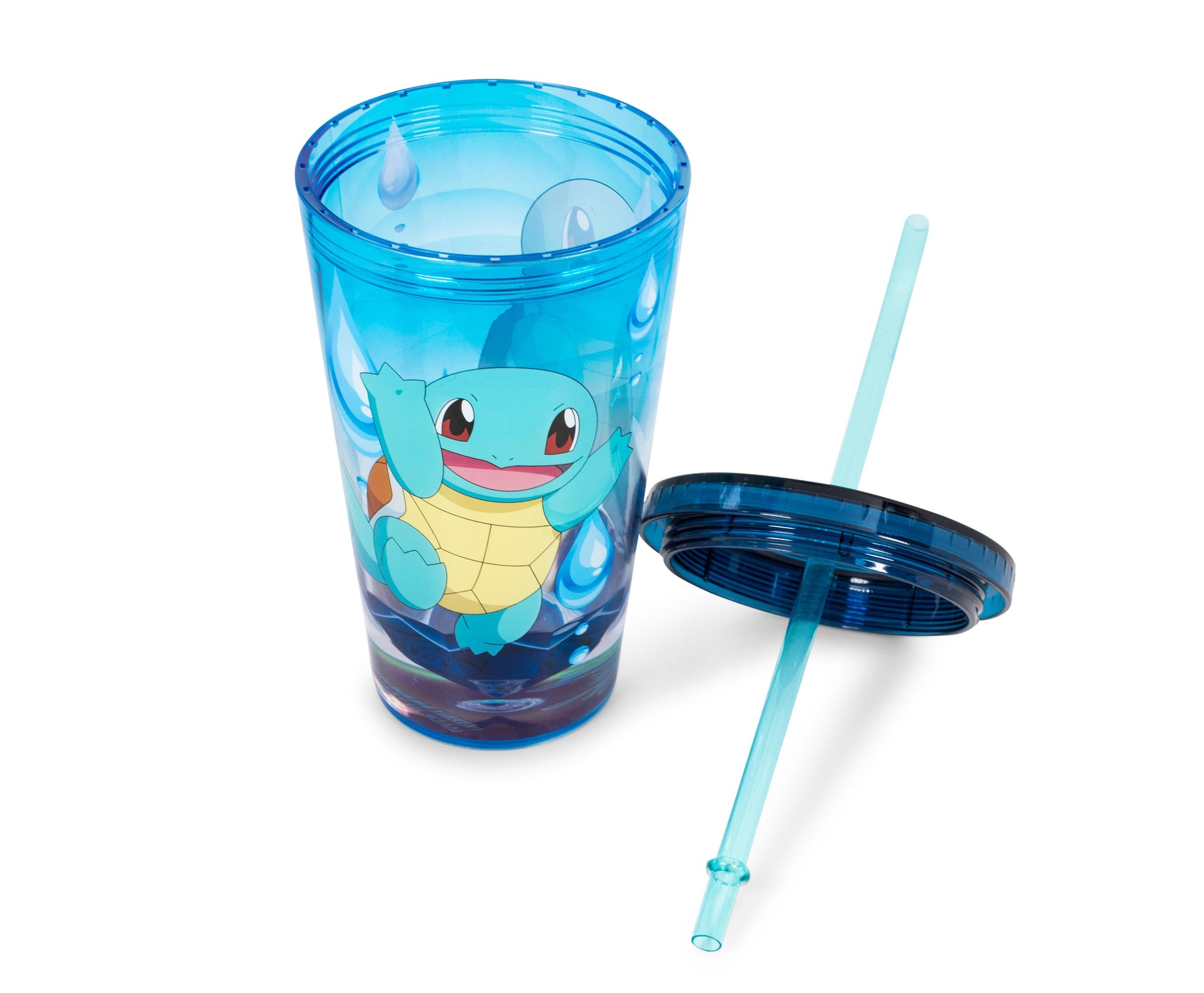 Pokemon Squirtle 16oz Plastic Carnival Cup Tumbler with Lid and Reusable Straw