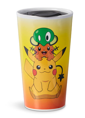 Pokémon XY Series Travel Mug | Pikachu, Dedenne, & Squishy | Holds 16 Ounces