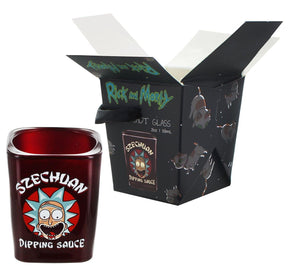 Rick and Morty Portal Pin, Mr. Meeseeks Molded Mug & Szechuan Dipping Sauce Shot Glass Bundle