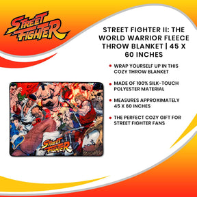 Street Fighter II: The World Warrior Fleece Throw Blanket | 45 x 60 Inches