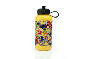 Sonic The Hedgehog Sticker Bomb Large Plastic Water Bottle | Holds 32 Ounces