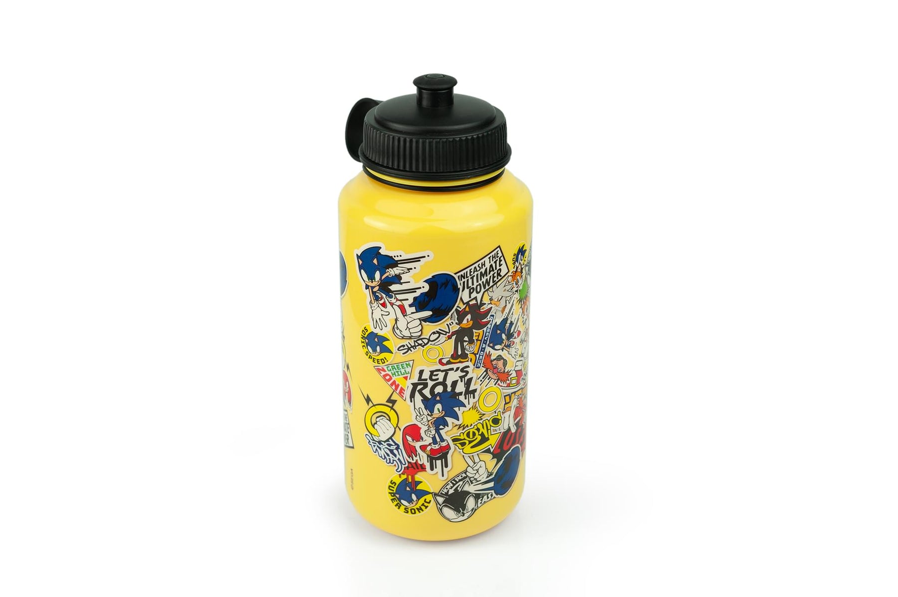 Sonic The Hedgehog Sticker Bomb Large Plastic Water Bottle | Holds 32 Ounces