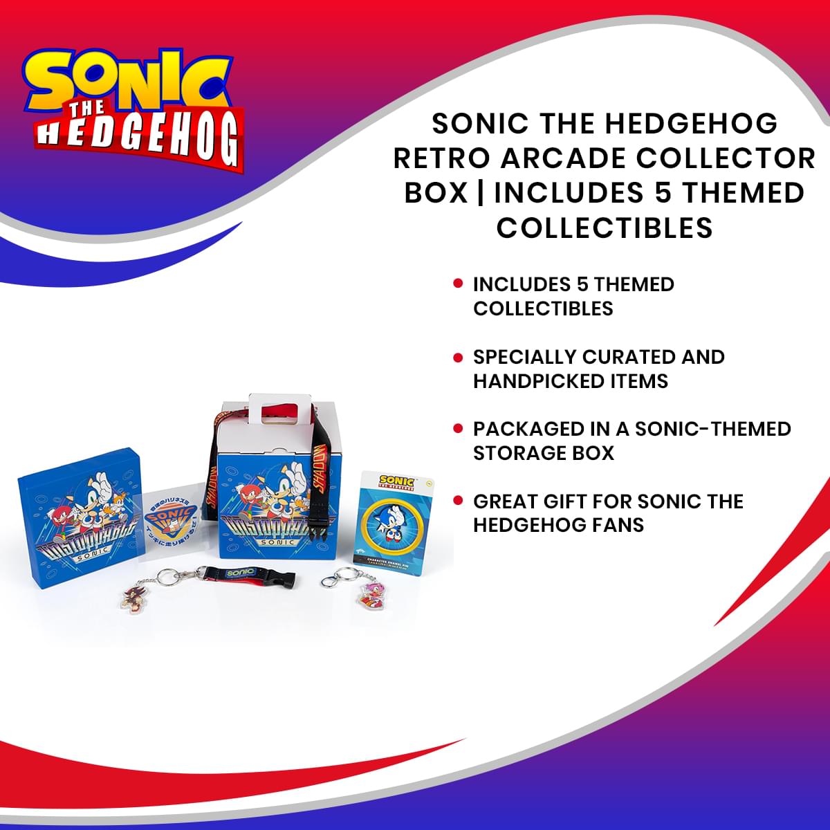 Sonic the Hedgehog Retro Arcade Collector Looksee Box | Includes 5 Themed Collectibles