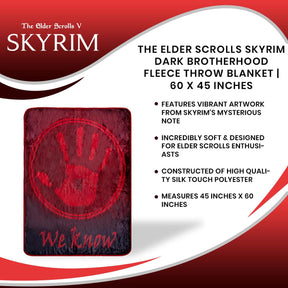 The Elder Scrolls Skyrim Dark Brotherhood Fleece Throw Blanket | 60 x 45 Inches