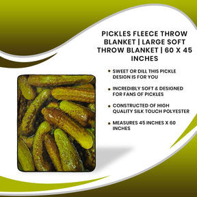 Pickles Fleece Throw Blanket | Large Soft Throw Blanket | 60 x 45 Inches