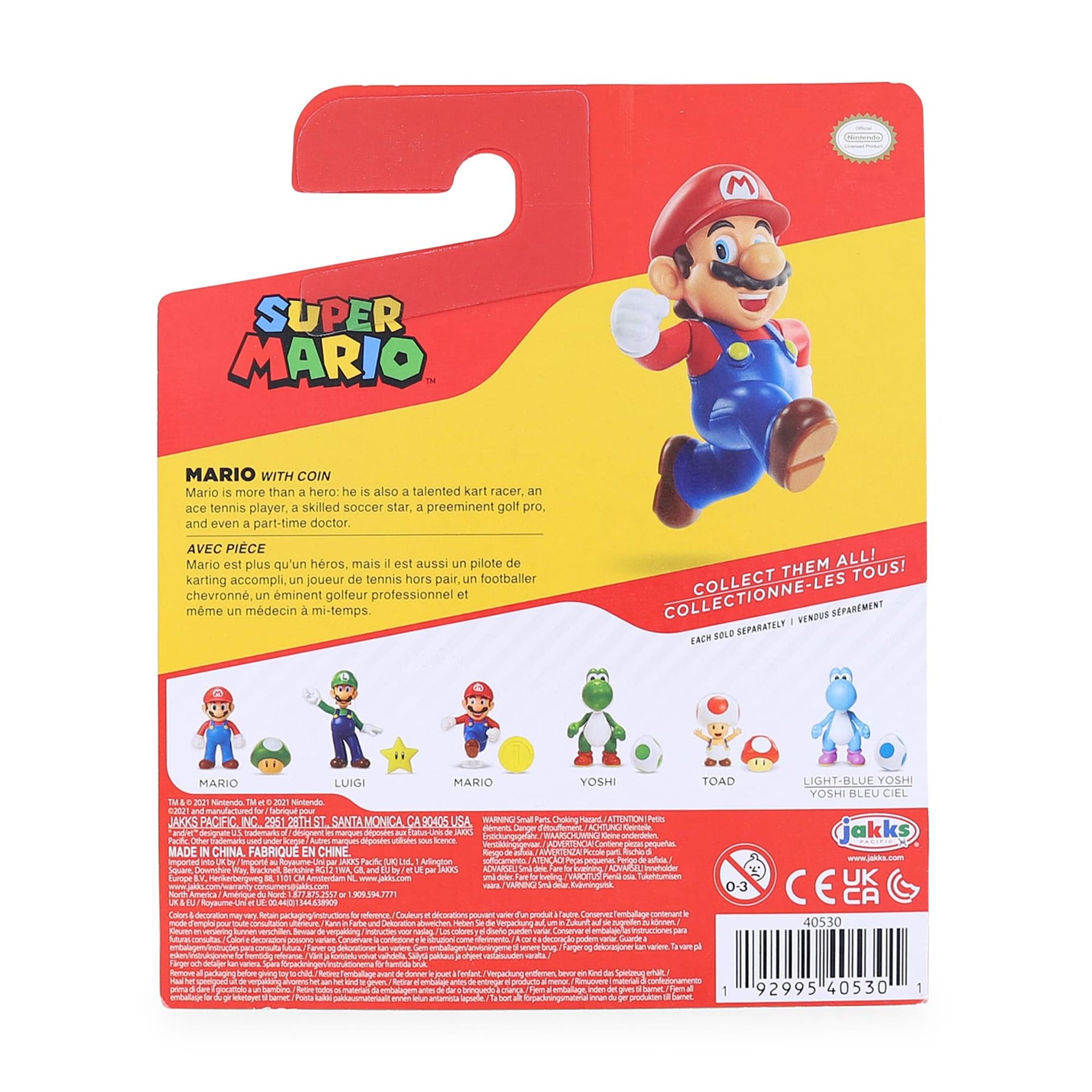 Super Mario World of Nintendo 2.5 Inch Figure | Mario with Coin