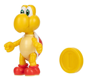 Super Mario 4 Inch Action Figure | Red Koopa w/ Coin