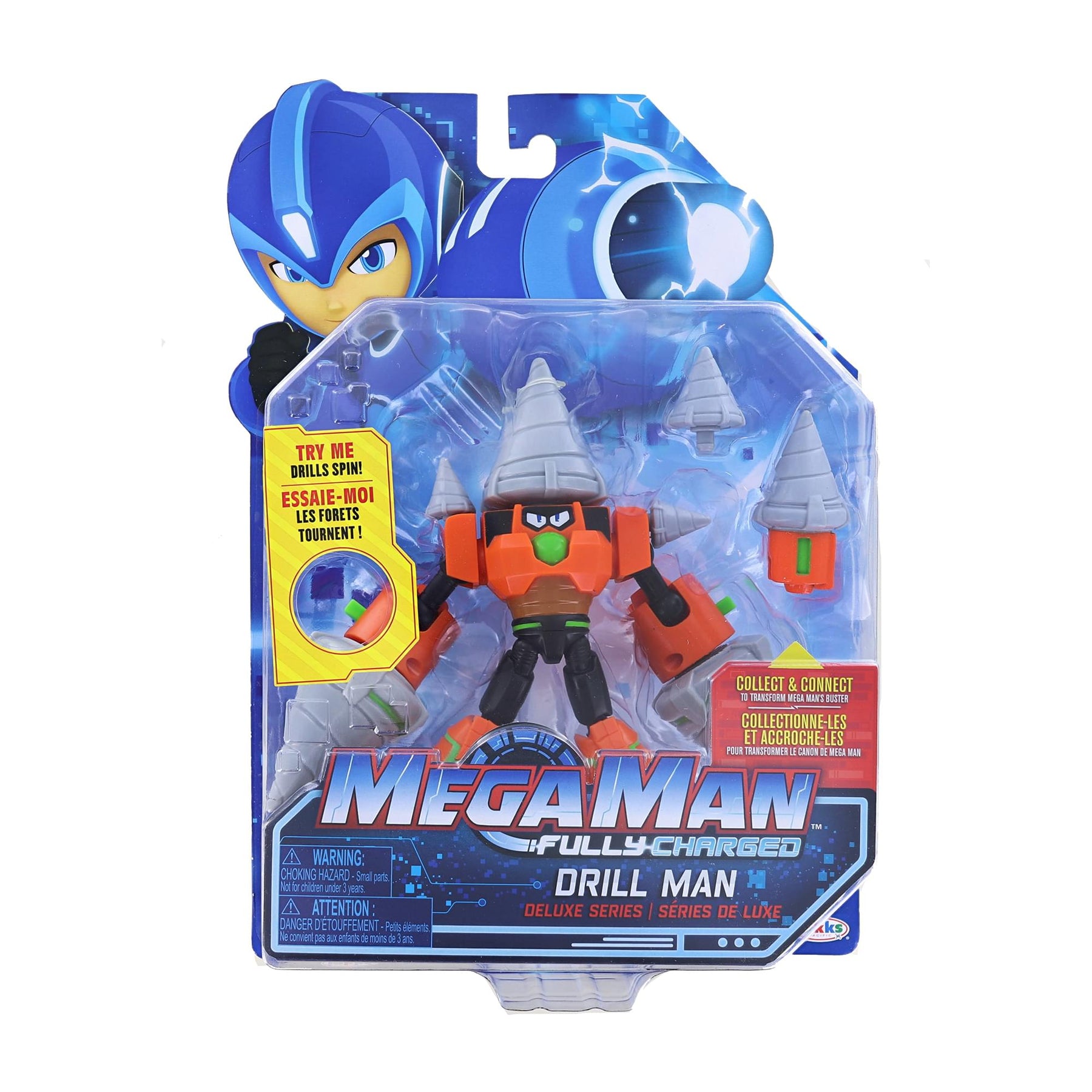 Mega Man Fully Charged 7 Inch Action Figure | Deluxe Drill Man