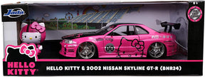 Hello Kitty 2002 Nissan Skyline GT-R (R34) 1:24 Die Cast Vehicle