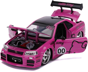 Hello Kitty 2002 Nissan Skyline GT-R (R34) 1:24 Die Cast Vehicle