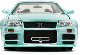 The Fast and the Furious Brians Nissan Skyline GT-R R34 1:24 Die Cast Vehicle