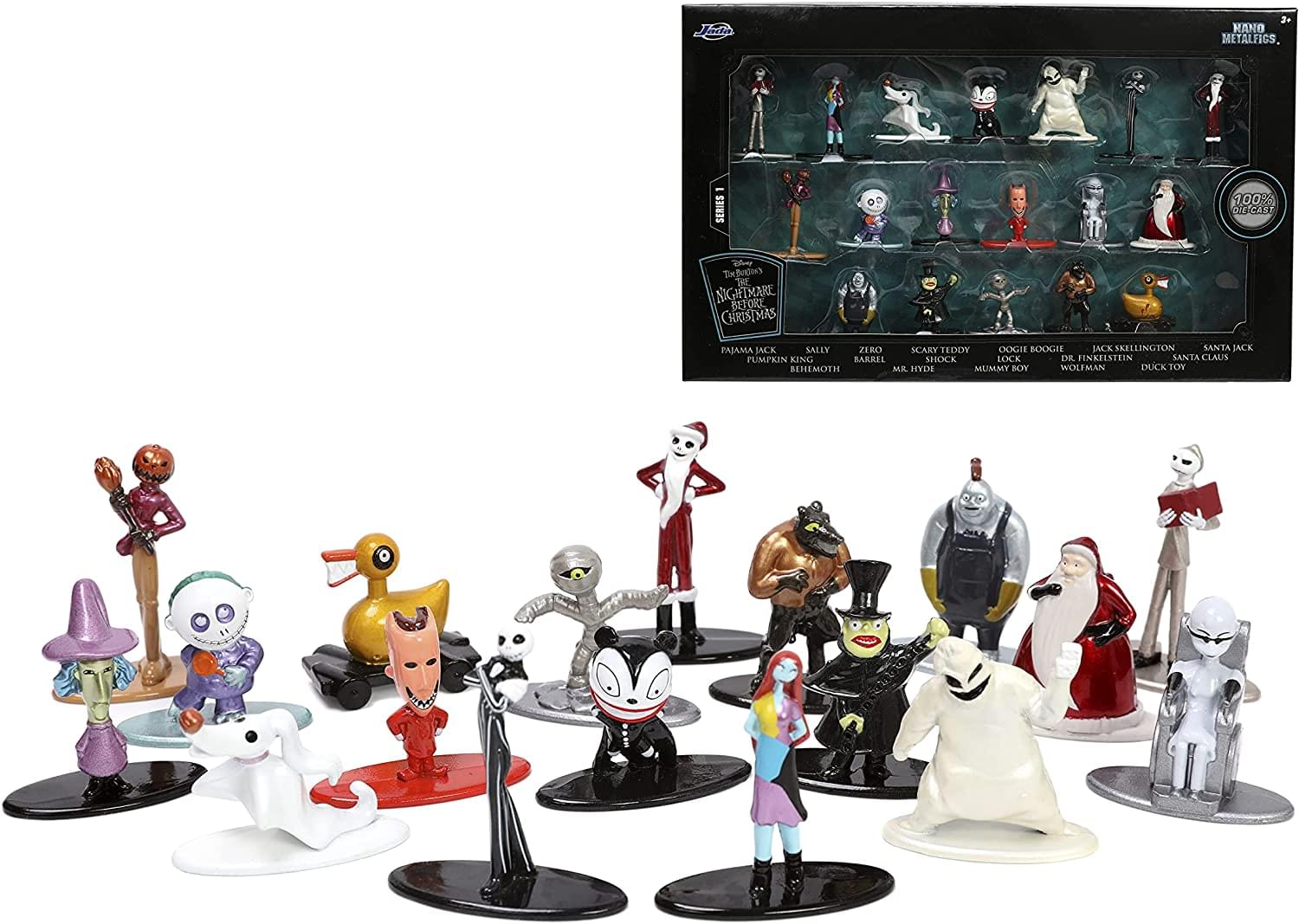 Nightmare Before Christmas Nano Metalfigs 18 Pack | 1.65 Inch Die-Cast Figures