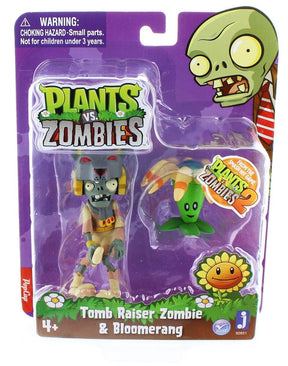 Plants Vs Zombies 3" Figure 2-Pack: Tomb Raiser Zombie & Bloomerang